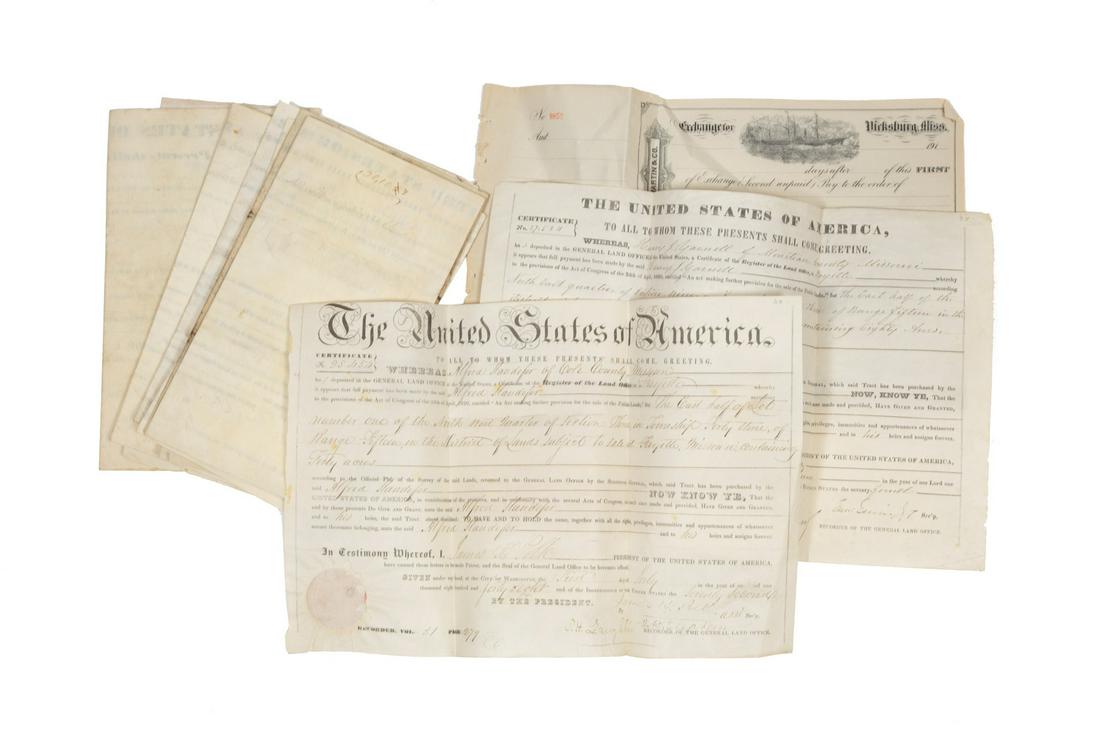 Nine Secretarily Signed US President Land Grants (1 of 4)
