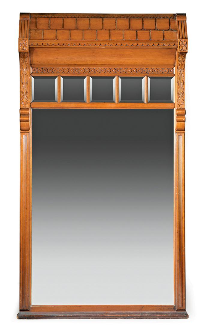 American Aesthetic Carved Cherrywood Mirror (1 of 2)