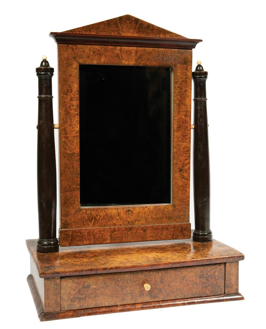 Burlwood and Parcel Ebonzined Dressing Mirror (1 of 1)