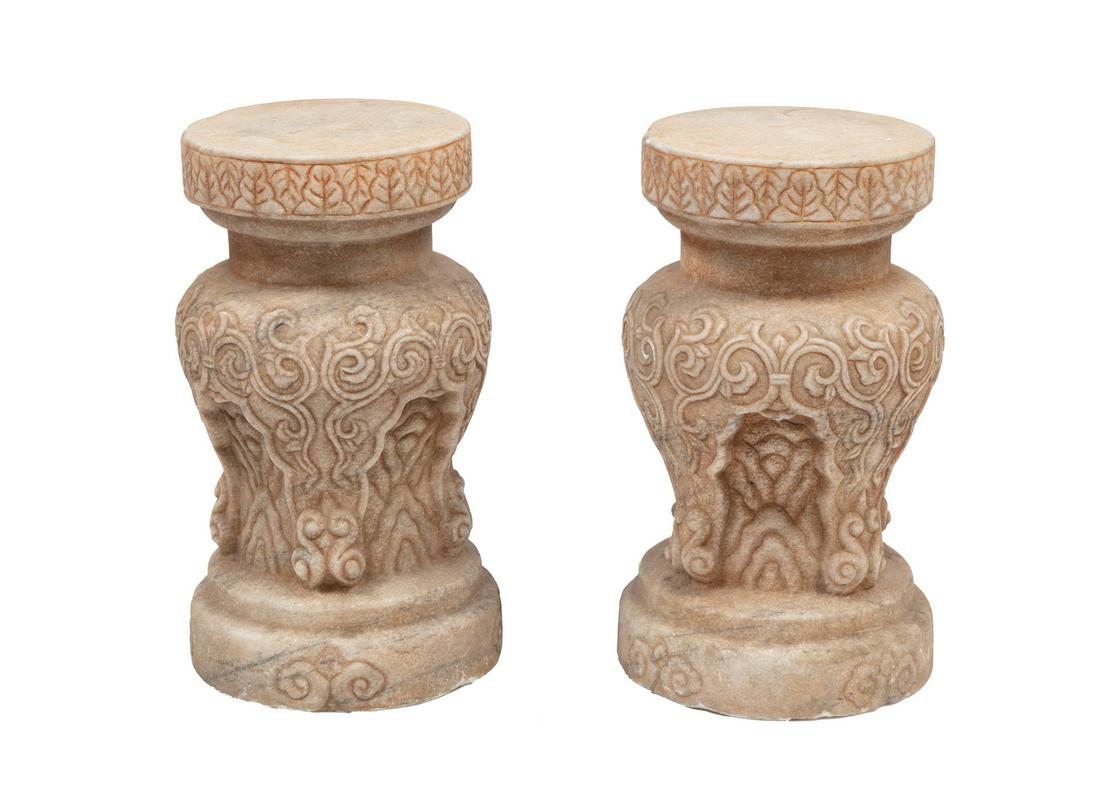 Pair of Chinese Marble Stands (1 of 2)