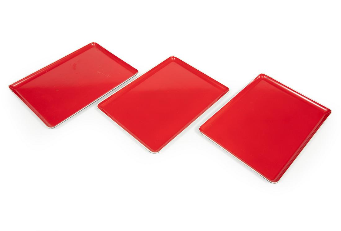 Three Japanese Faux Red Lacquer Trays (1 of 1)