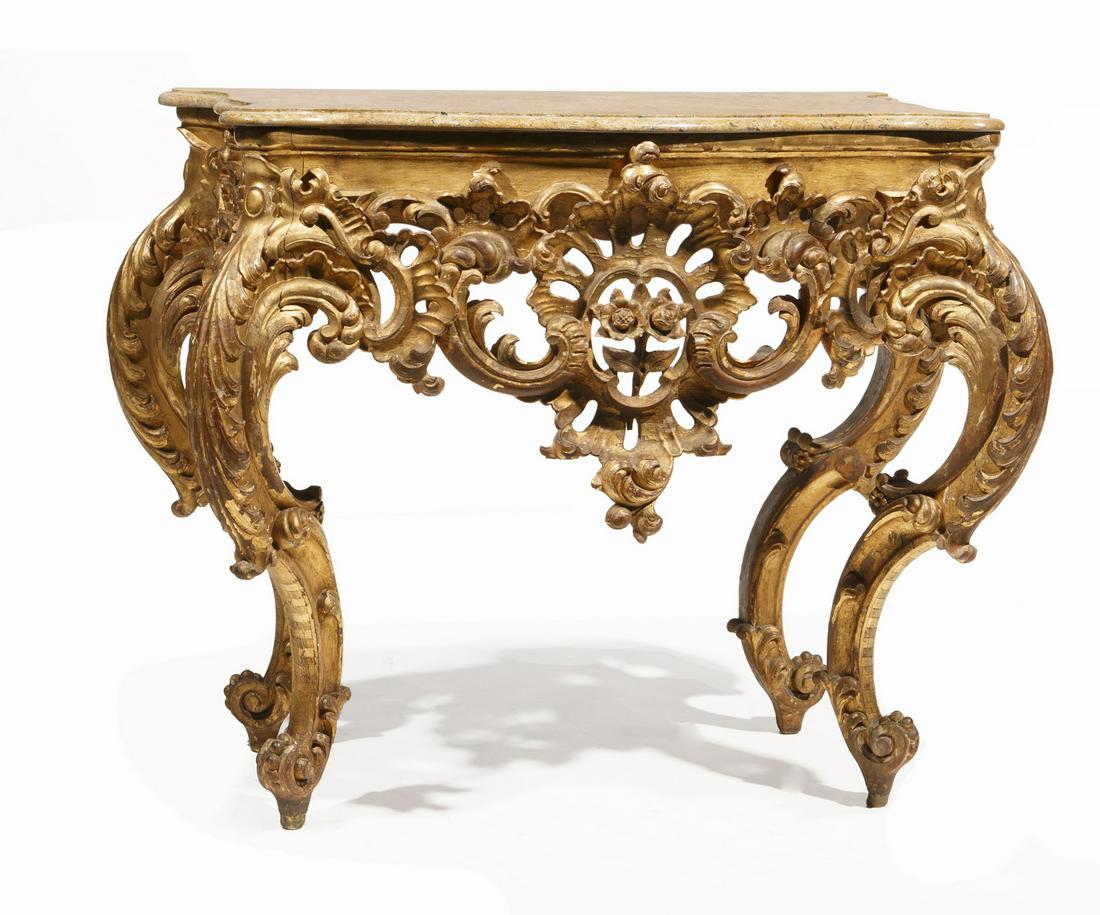 Italian Rococo Carved Giltwood Console (1 of 12)