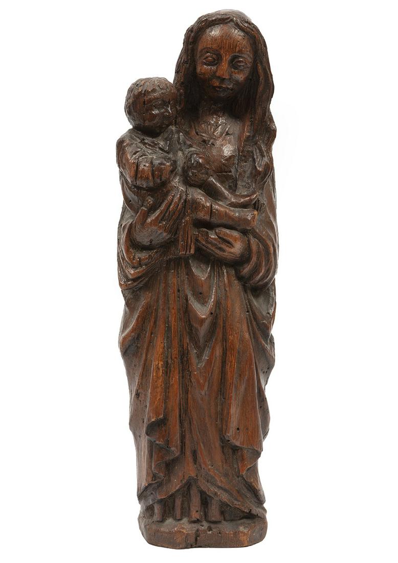 Carved Figure of Mary and the Christ Child (1 of 4)