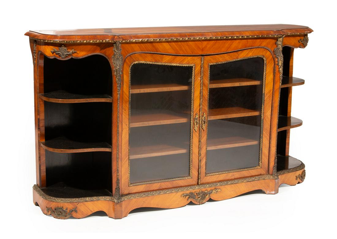 English Bronze-Mounted Exotic Woods Credenza (1 of 5)