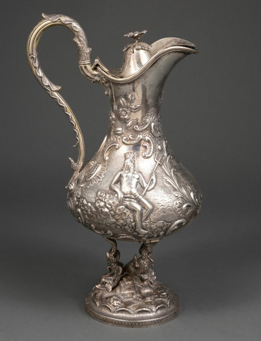 American Coin Silver Claret Jug, Wm. F. Ladd (1 of 11)