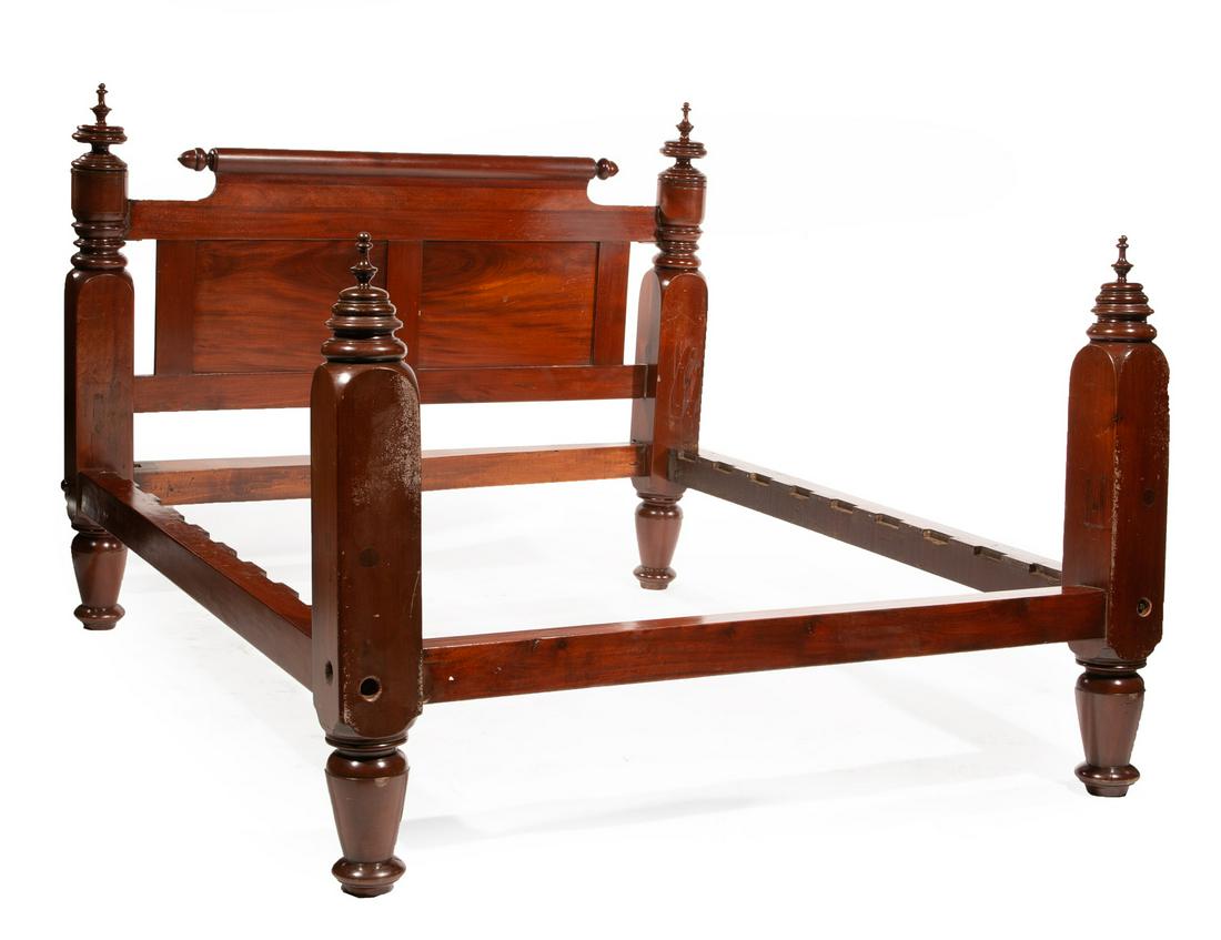 American Late Classical Carved Mahogany Bedstead (1 of 5)