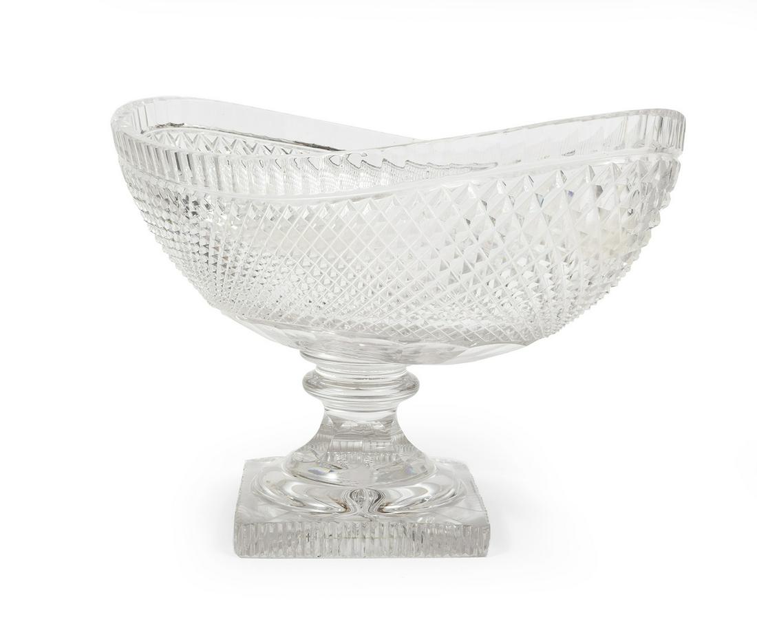 Diamond Point Flint Glass Centerpiece Compote (1 of 4)