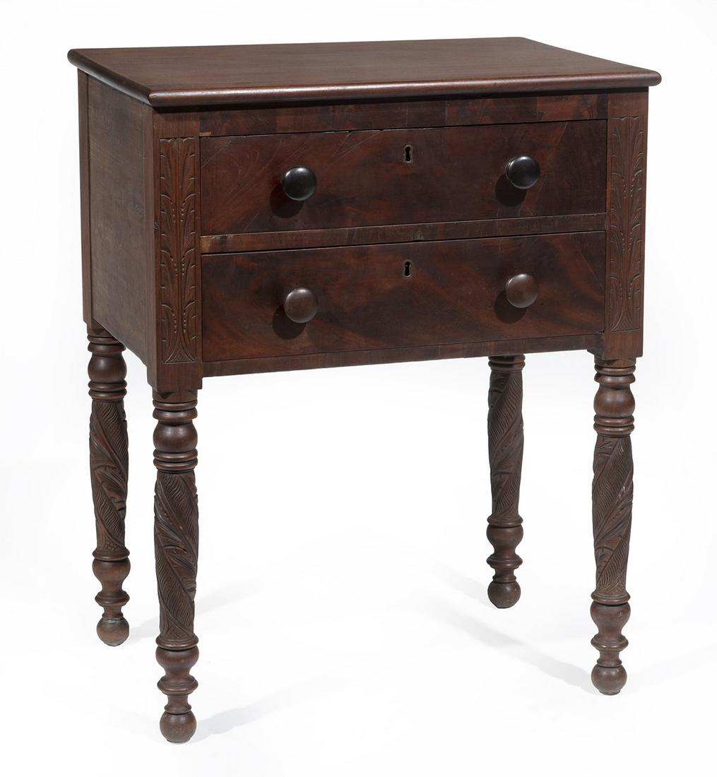 American Classical Carved Mahogany Work Table (1 of 4)
