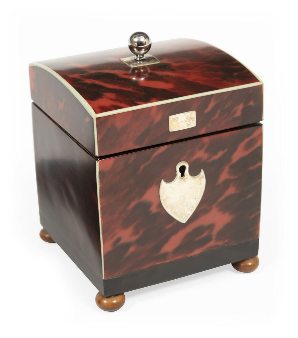 Georgian Tortoiseshell Tea Caddy (1 of 3)