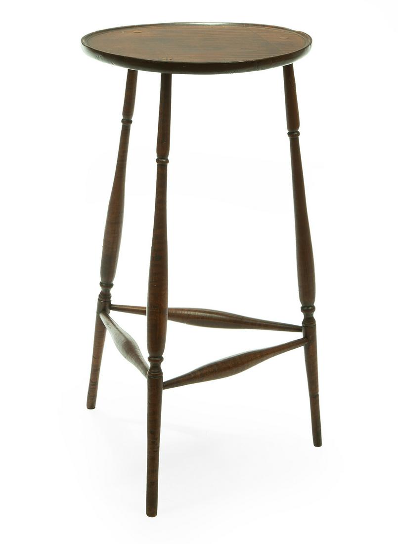 American Federal Carved Tiger Maple Side Table (1 of 2)