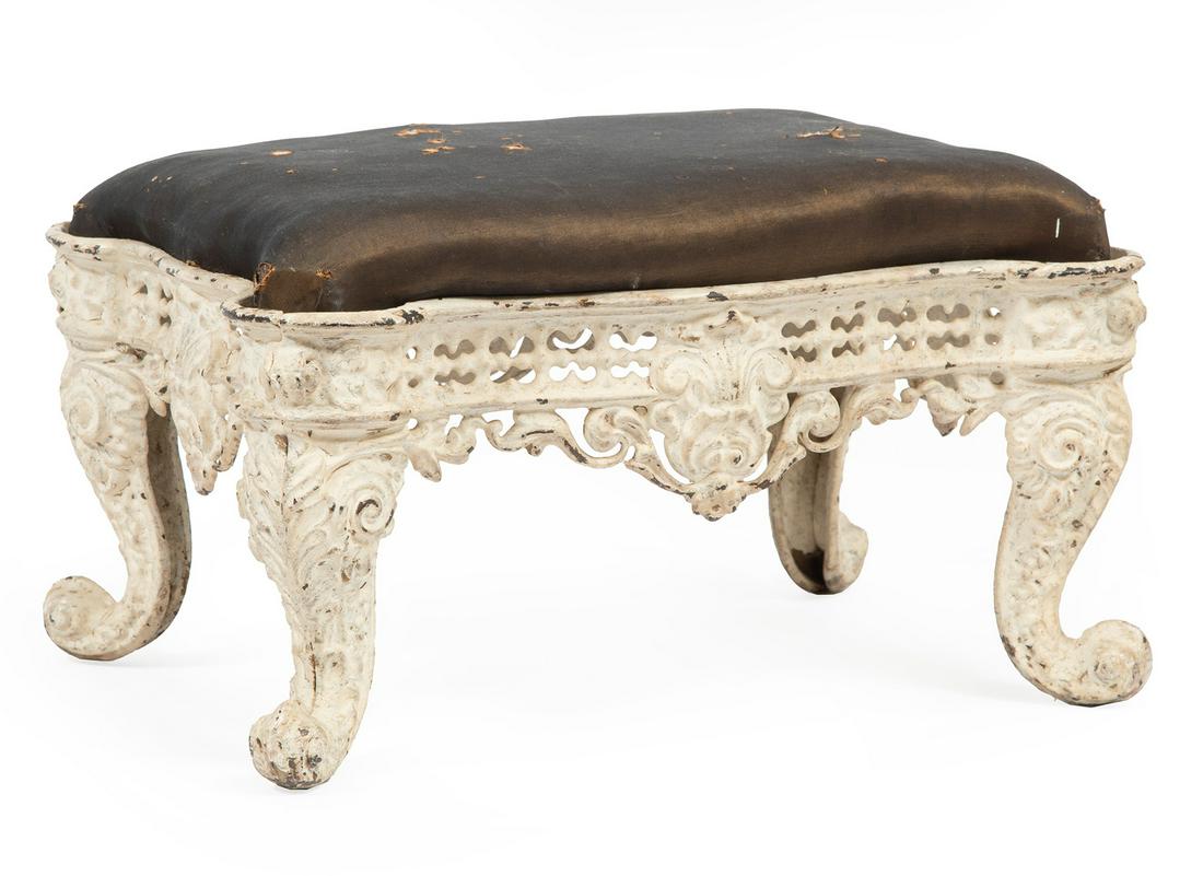 Antique Victorian Painted Cast Metal Footstool (1 of 3)