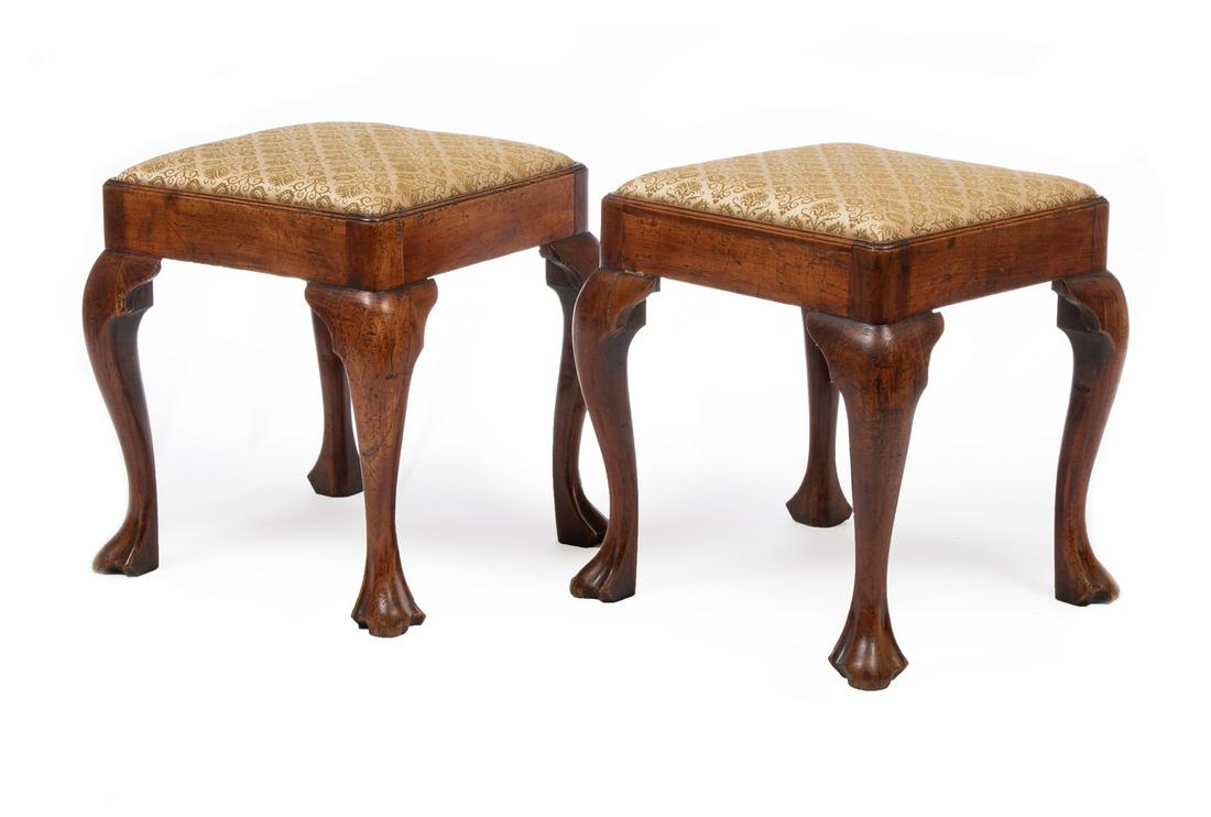 Pair of American Chippendale Cherrywood Stools (1 of 3)