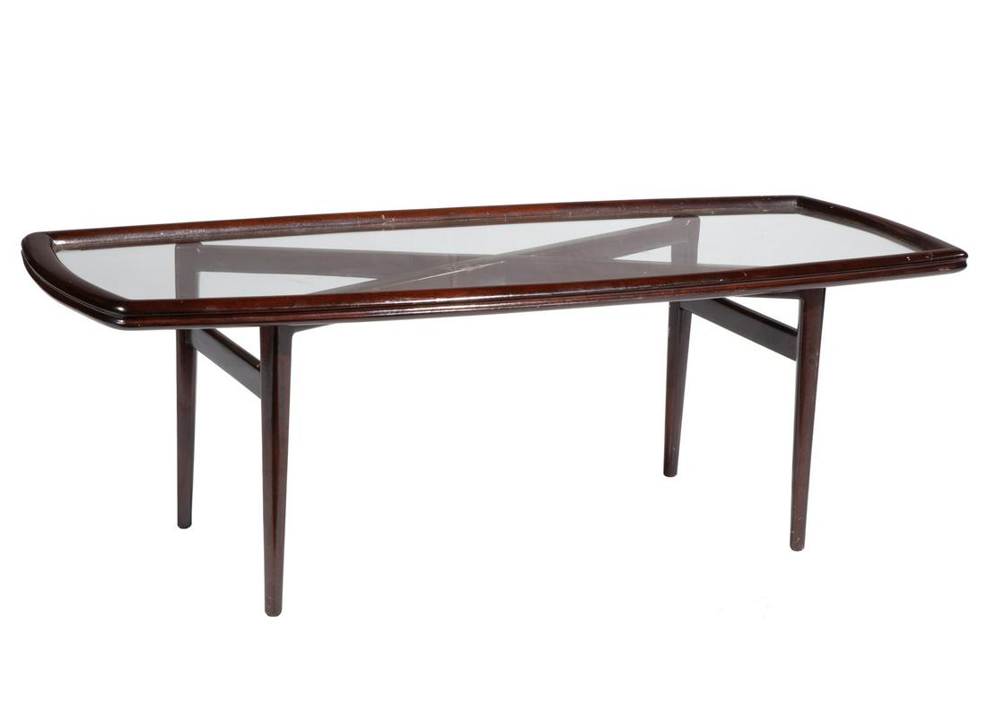 Contemporary Glass and Wood Coffee Table (1 of 3)