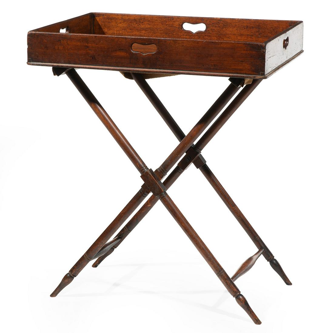 George III Mahogany Butler's Tray on Stand (1 of 3)