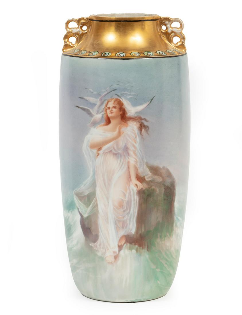 Limoges Gilt and Polychrome Porcelain Vase (1 of 3)