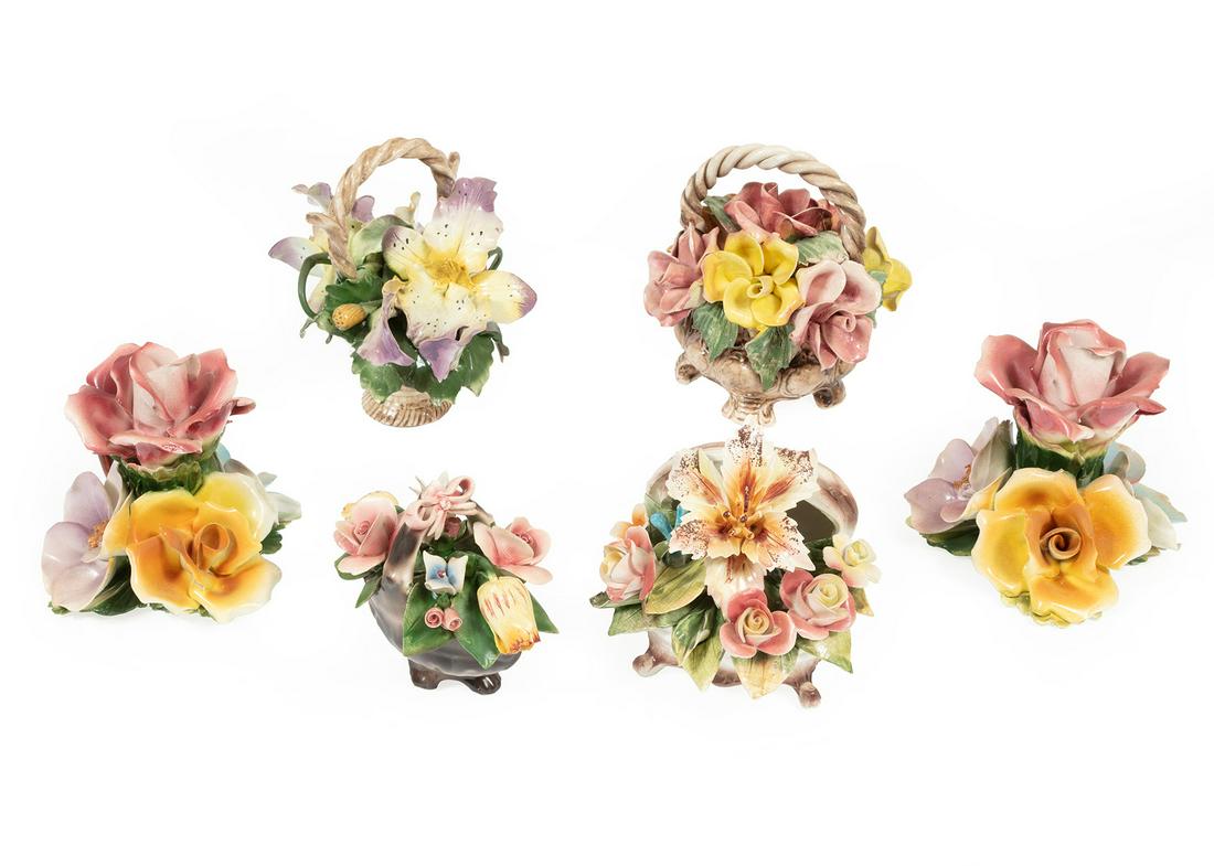 Capodimonte Polychrome Porcelain Floral Groups (1 of 3)