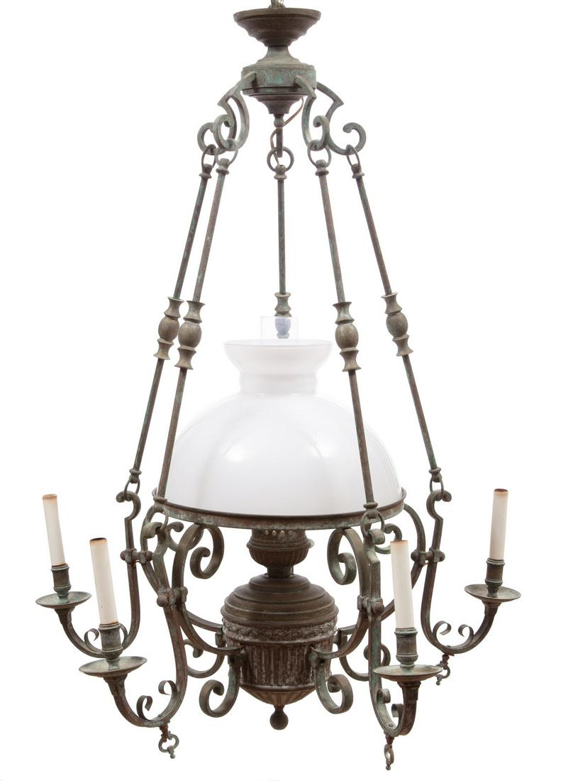 American Brass Six-Light Gasolier (1 of 3)