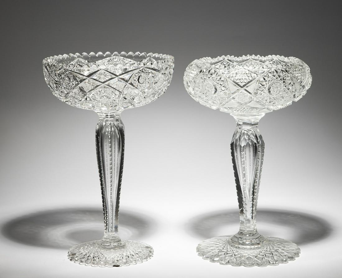Two Tall American Brilliant Cut Glass Compotes (1 of 1)