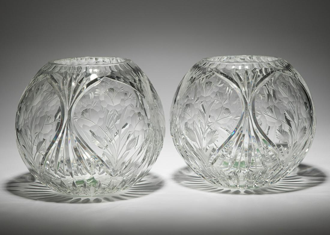 Pair of Cut Glass Vases (1 of 1)