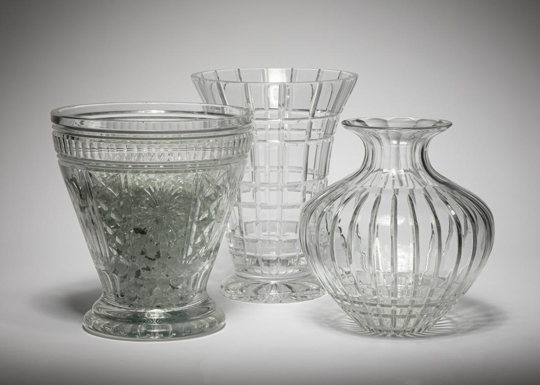 Three Cut Glass Tall Vases (1 of 1)