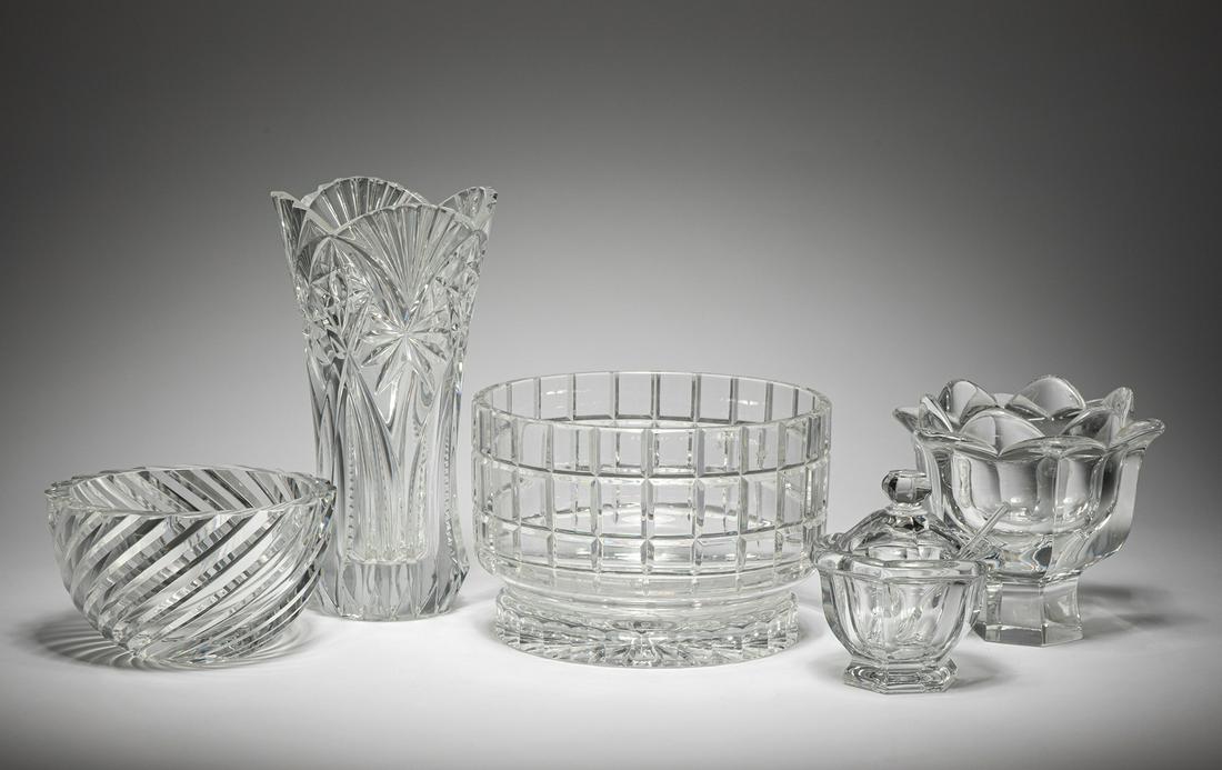 Group of Five Crystal Table Items (1 of 1)
