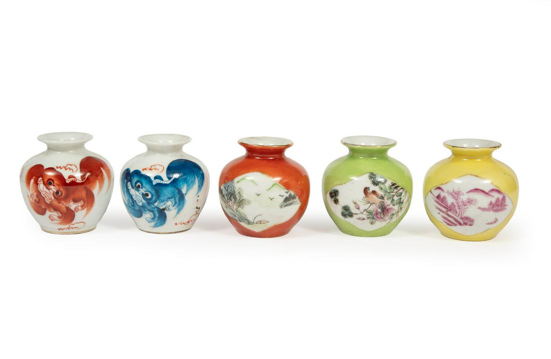 Five Chinese Porcelain Miniature Vases (1 of 4)