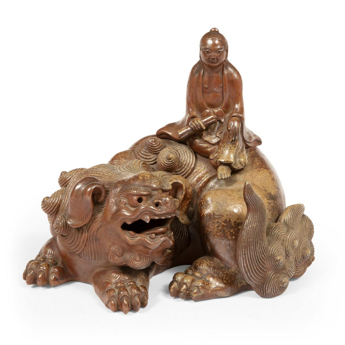 Chinese Glazed Pottery Figural Group (1 of 3)