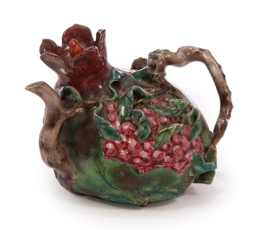 Chinese Polychrome Porcelain Teapot (1 of 3)
