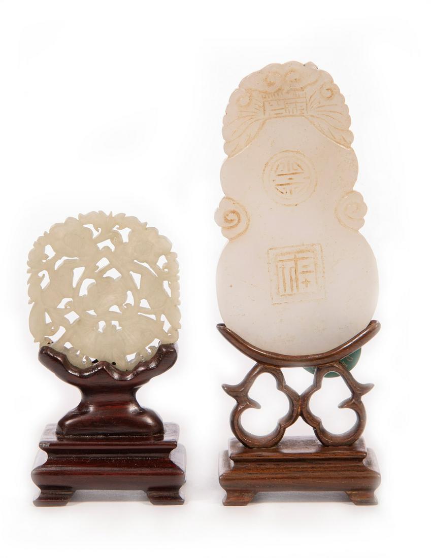 Two Chinese White and Celadon Jade Pendants (1 of 2)