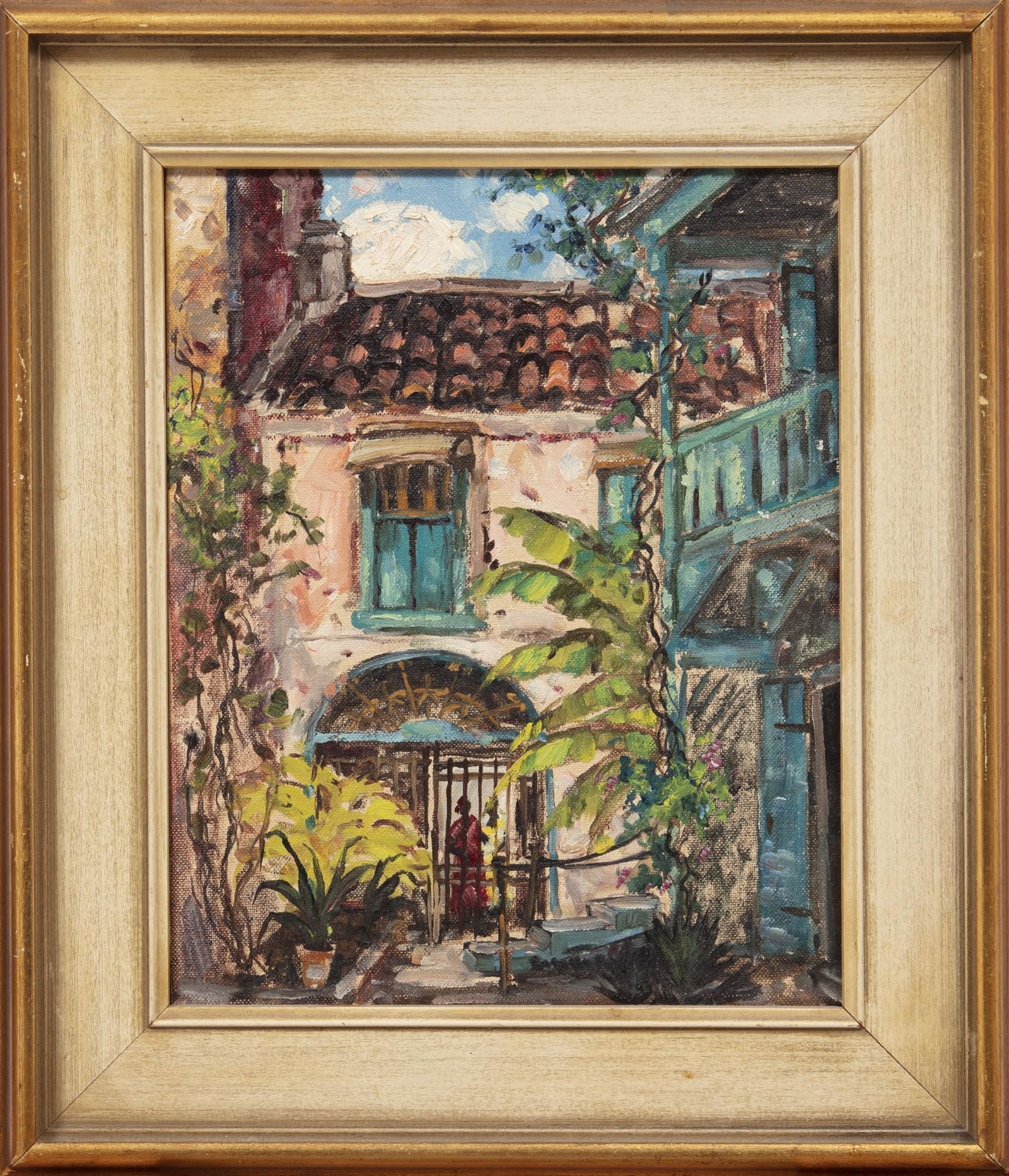 Colette Pope Heldner (American/Louisiana, 1902-1990) , "Old Creole Courtyard Rue St. Peter (Artist's (1 of 5)