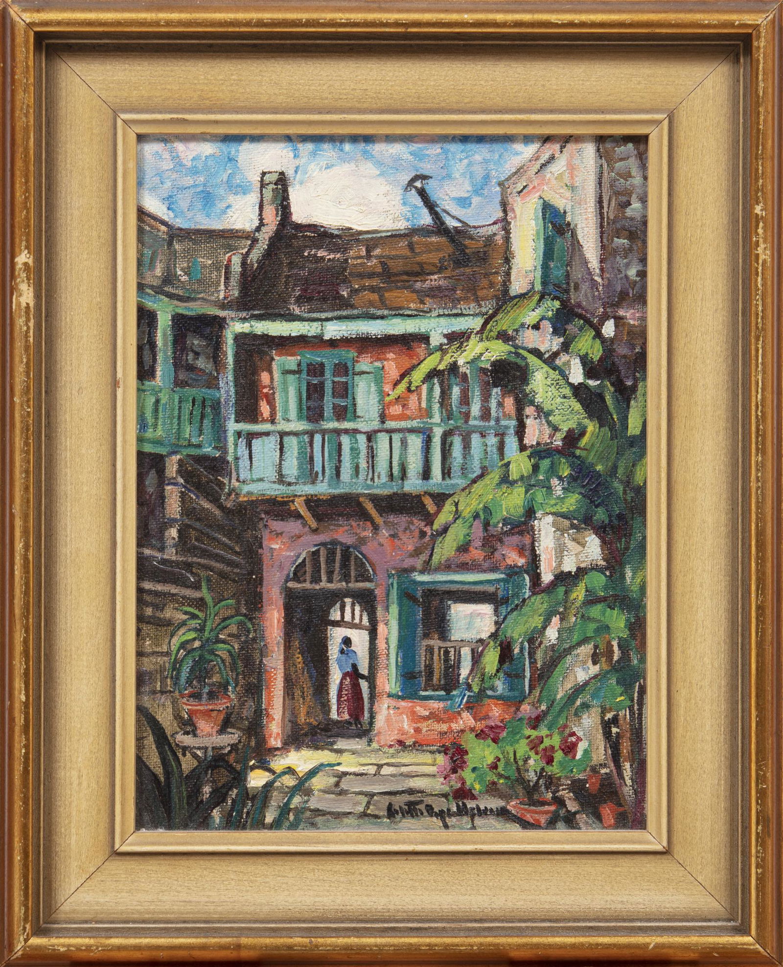 Colette Pope Heldner (American/Louisiana, 1902-1990) , "Old Creole Courtyard (Marchand's Tin Shop) (1 of 4)