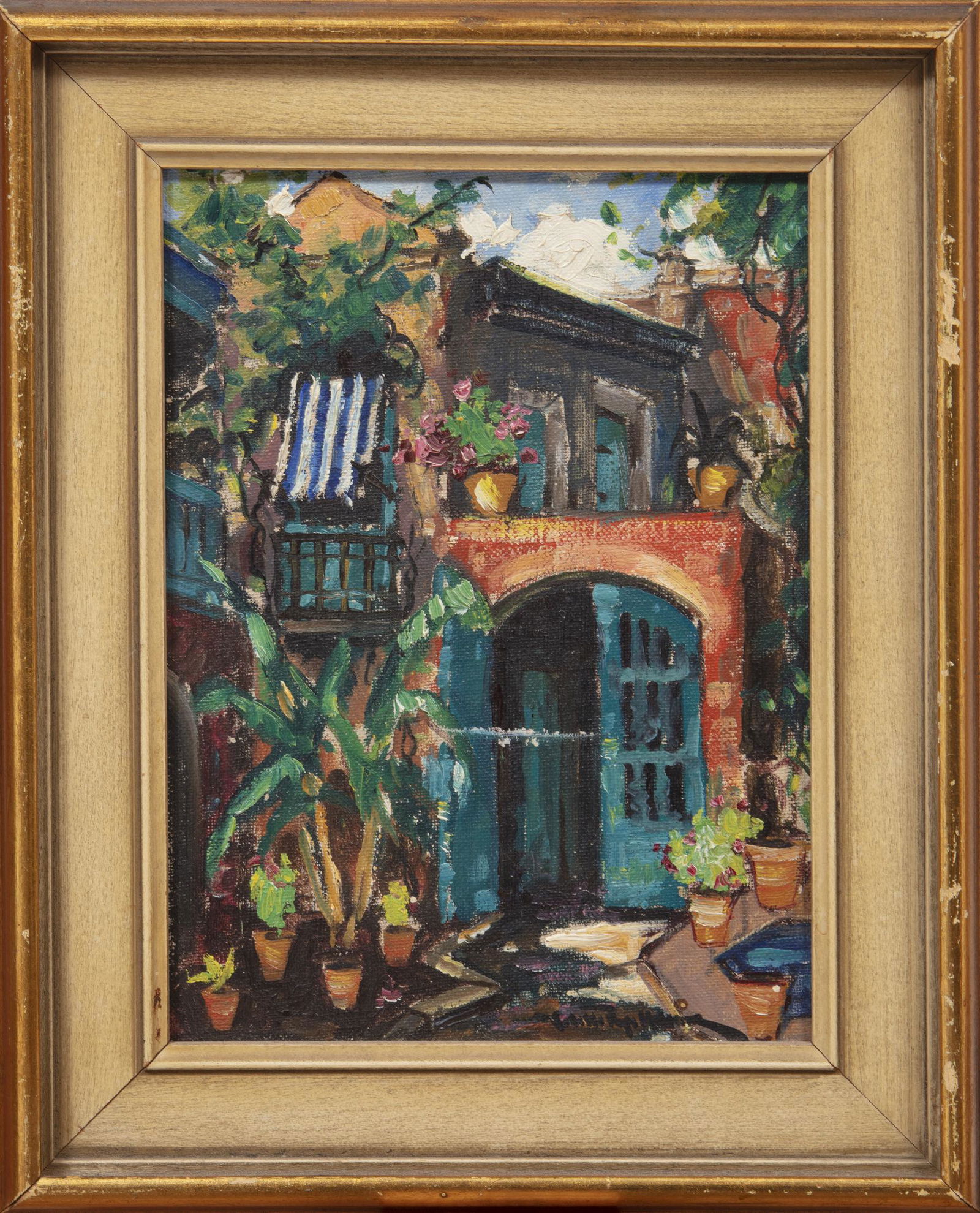 Colette Pope Heldner (American/Louisiana, 1902-1990) , "Courtyard of Little Theater Rue St. Pierre - (1 of 5)