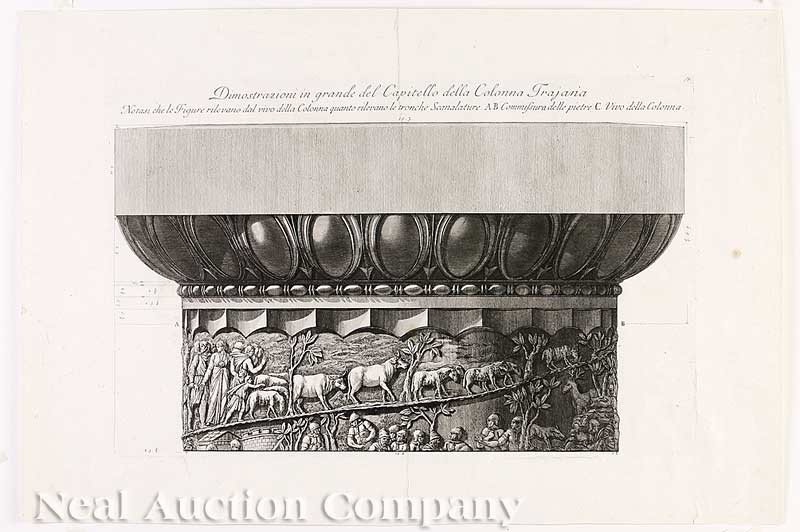 Giovanni Battista Piranesi (Italian, 1720-1778): Giovanni Battista Piranesi (Italian, 1720-1778), a group of 6 fine engravings depicting Trajan's Column from Trofeo o sia Magnifica Coclide, c. 1780, Rome, including HE 697-701 (29 1/2 in. x 40 1/4 in