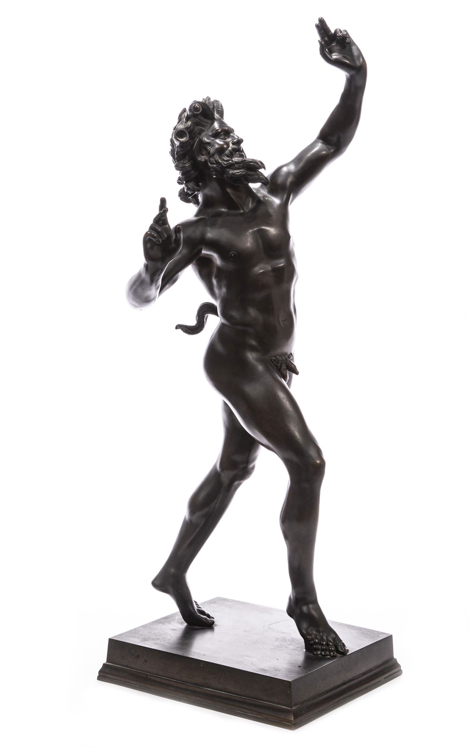 Patinated Bronze "Dancing Faun of Pompeii" (1 of 5)