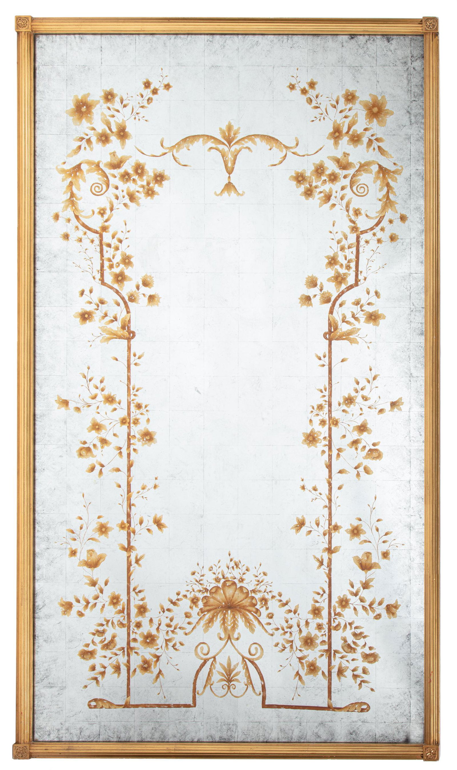 Reverse Painted Glass and Giltwood Mirror (1 of 1)