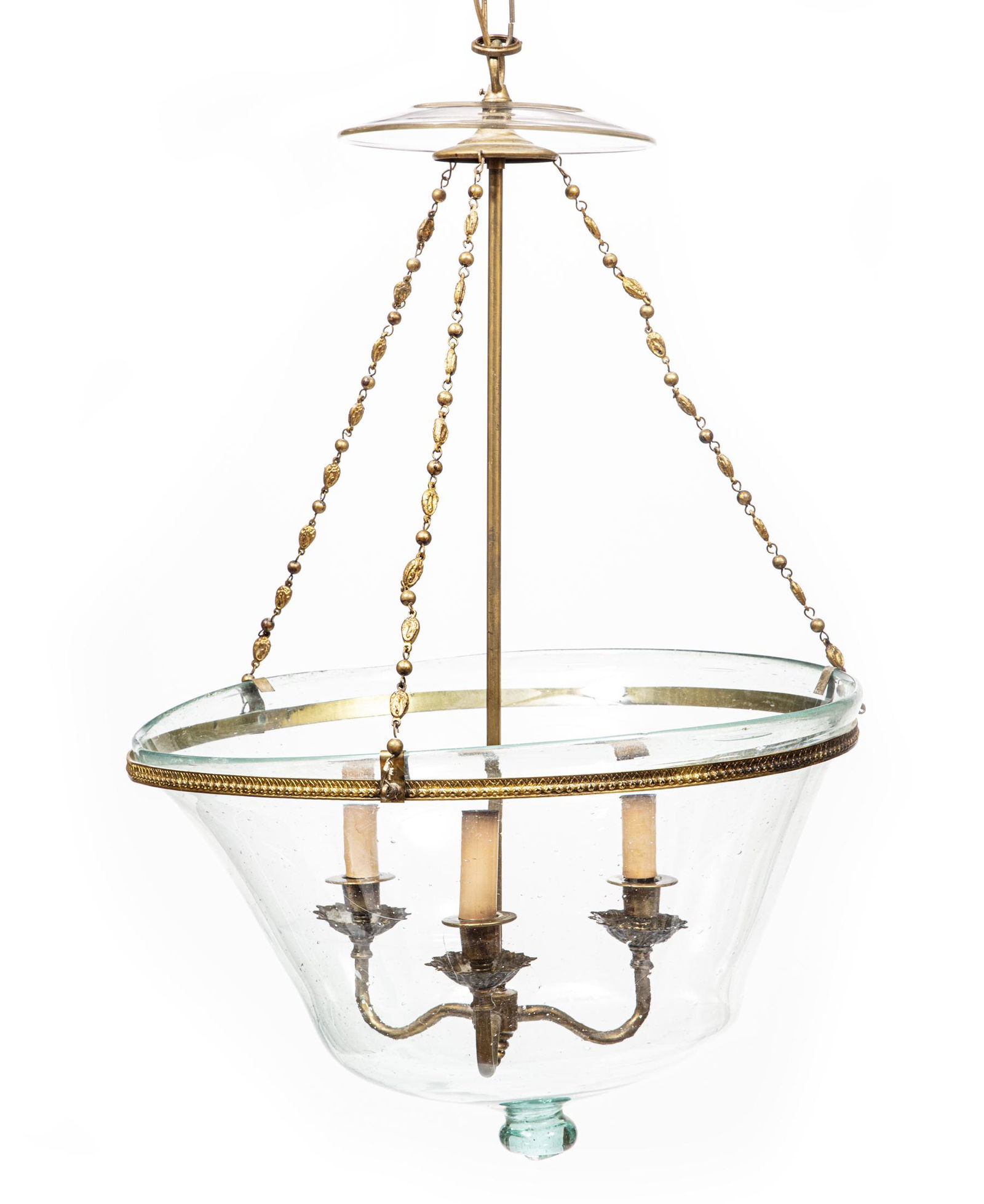 Large American Blown Glass Hall Lantern (1 of 3)