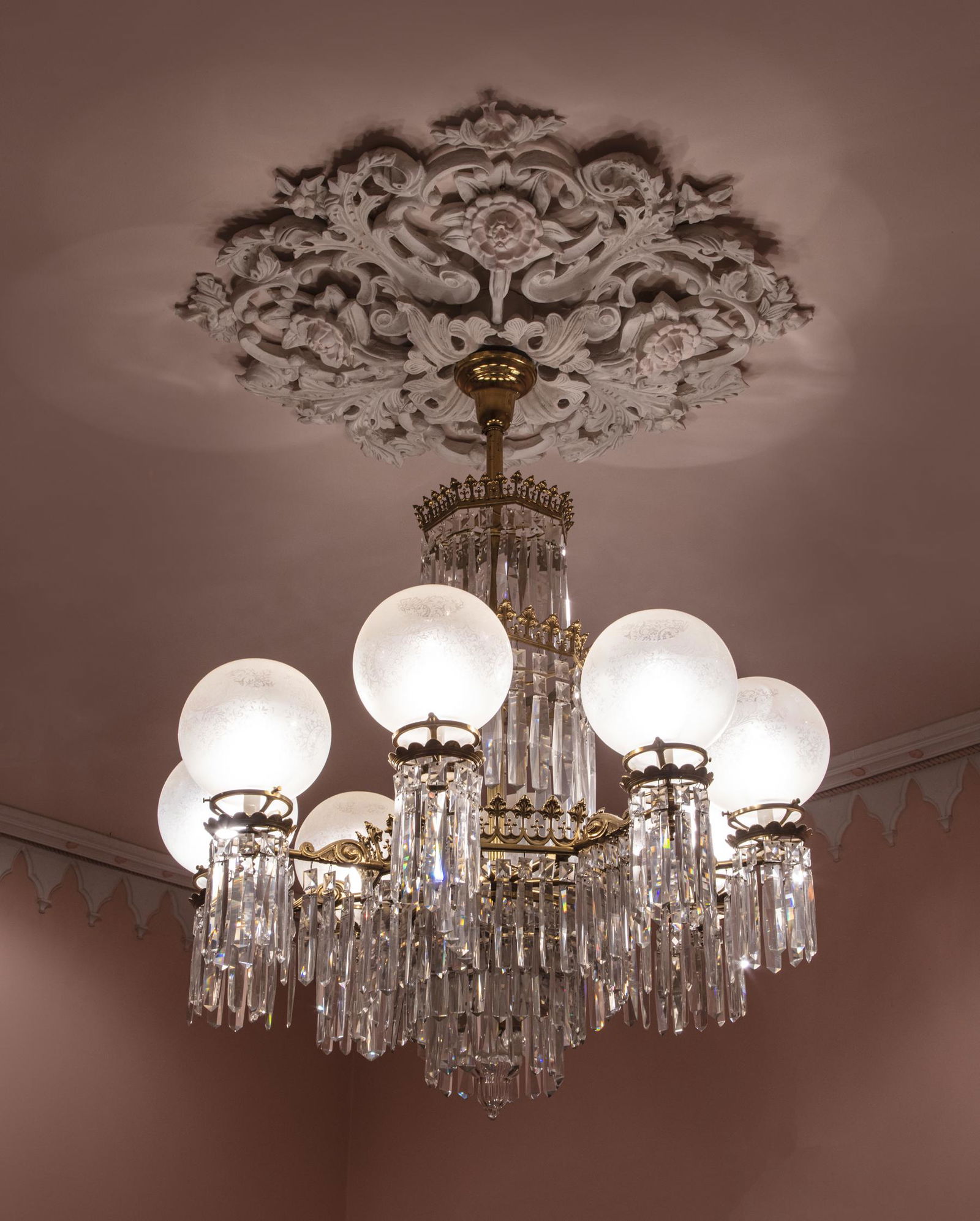 Regency-Style Bronze Eight-Light Gasolier (1 of 12)