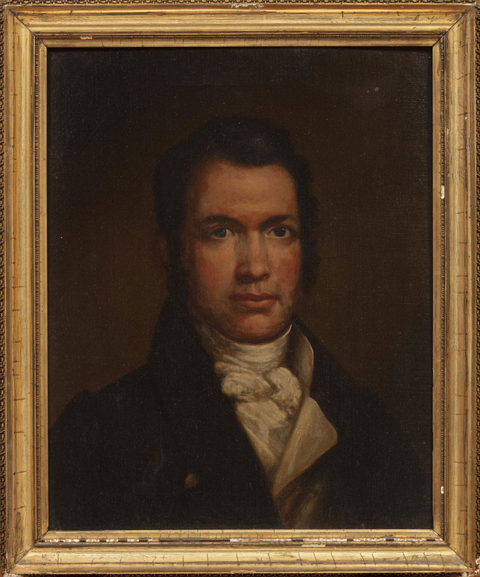 Attributed to John Wesley Jarvis (British, 1781): Attributed to John Wesley Jarvis (British, 1781-1840, active Louisiana, 1821-1834), "Elizabeth Jarvis Child (1782-1853)" and "Lewis Child (1781-1829)", 2 oils on canvas, both unsigned, typewritten lab