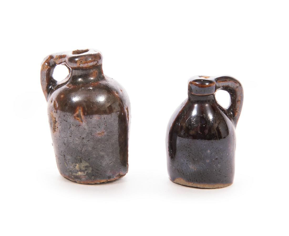 Two Miniature George Ohr Art Pottery Jugs (1 of 2)