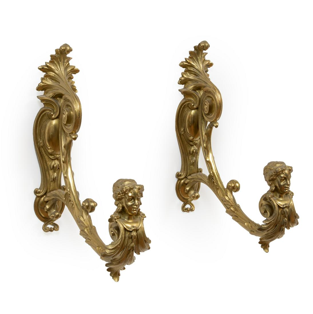 Pair of American Bronze Figural Brackets (1 of 2)