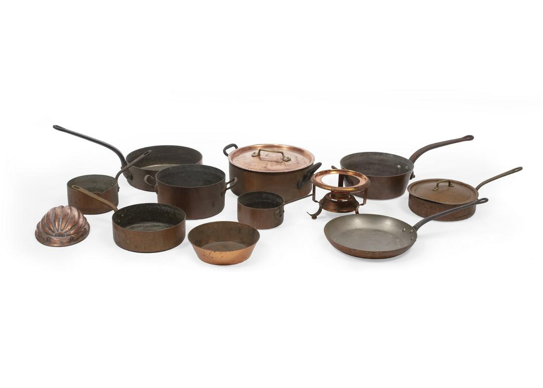 Eleven French Copper Pots and Pans (1 of 3)