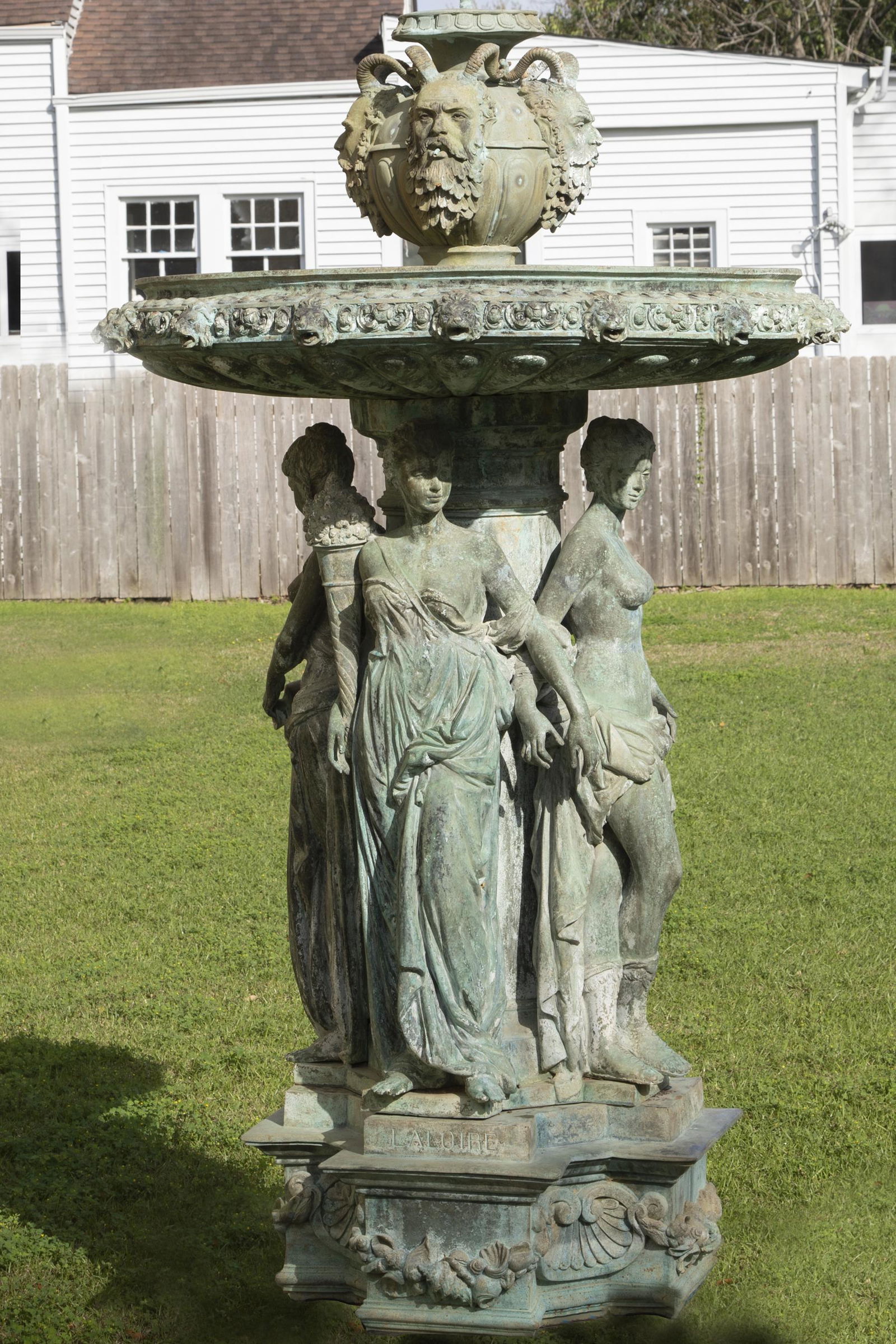 Patinated Bronze Garden Fountain, signed S. Keliam (1 of 5)