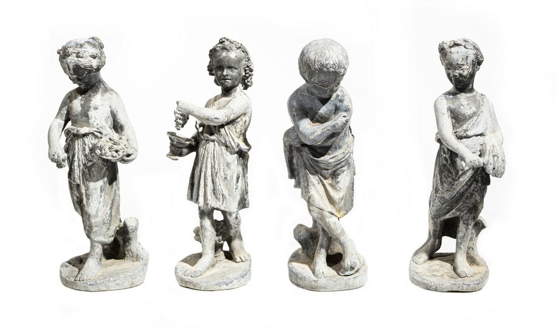 Antique English Lead Garden Figures of the Four Seasons (1 of 13)
