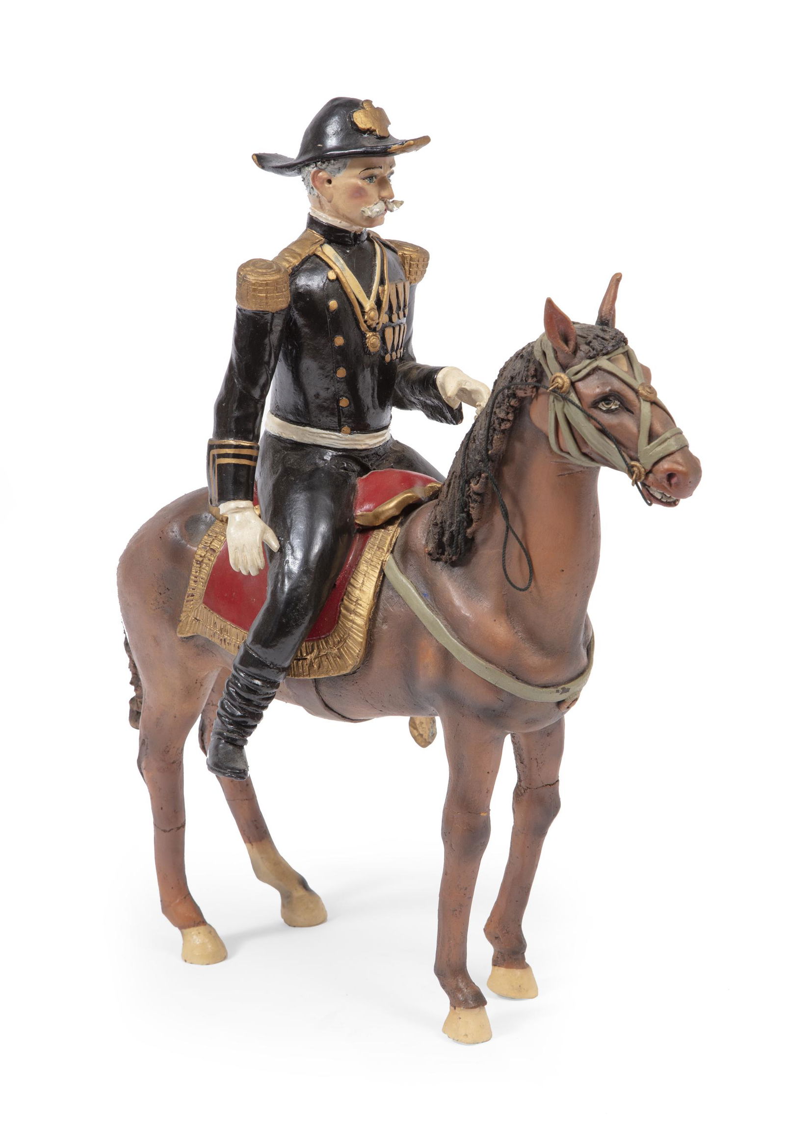 Ceramic Sculpture of Porfirio Diaz on Horseback (1 of 3)