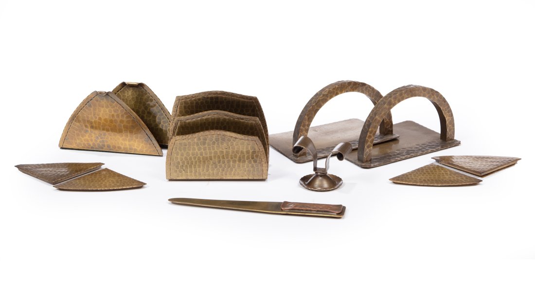 Six Roycroft Hand-Hammered Desk Items (1 of 2)