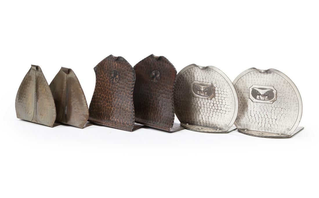 Two Pairs of Roycroft Hand-Hammered Bookends (1 of 3)