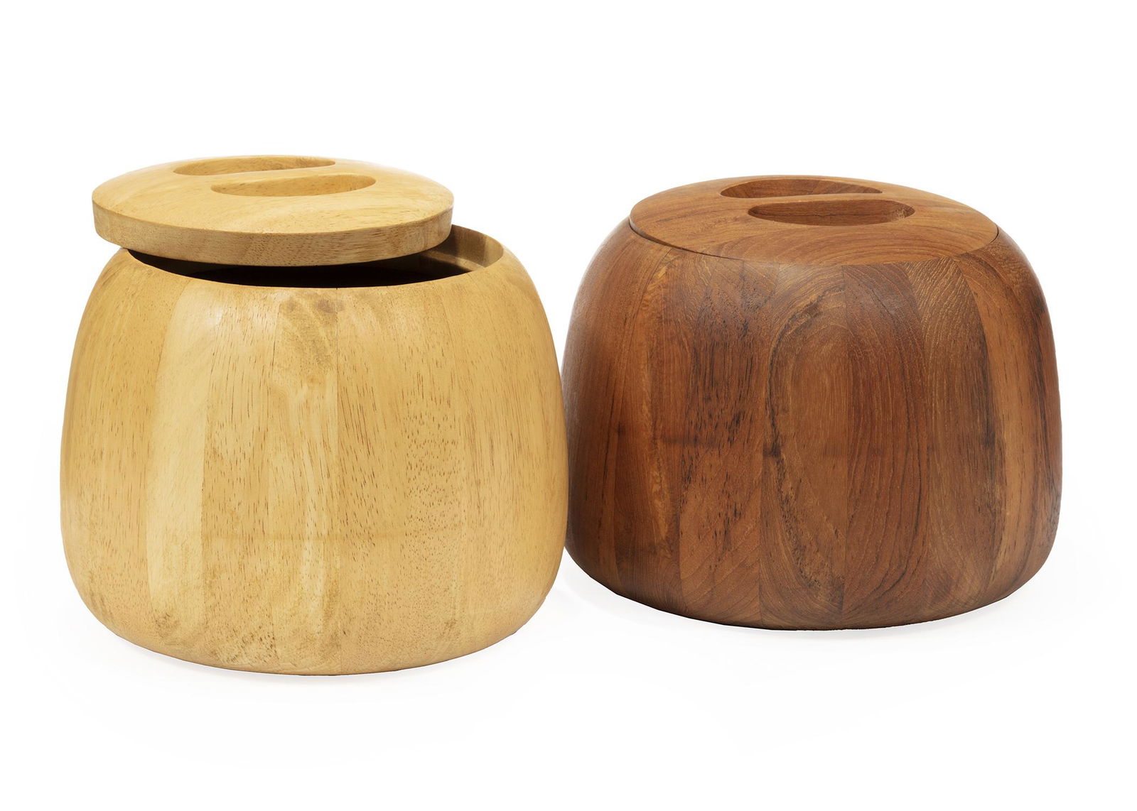Two Dansk Carved Wood Ice Buckets (1 of 3)