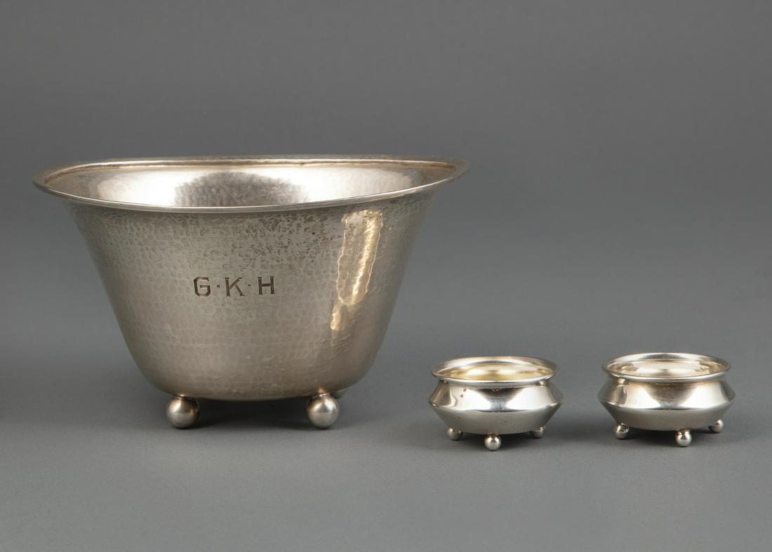 Lebolt Chicago Hammered Silver Footed Bowl (1 of 3)