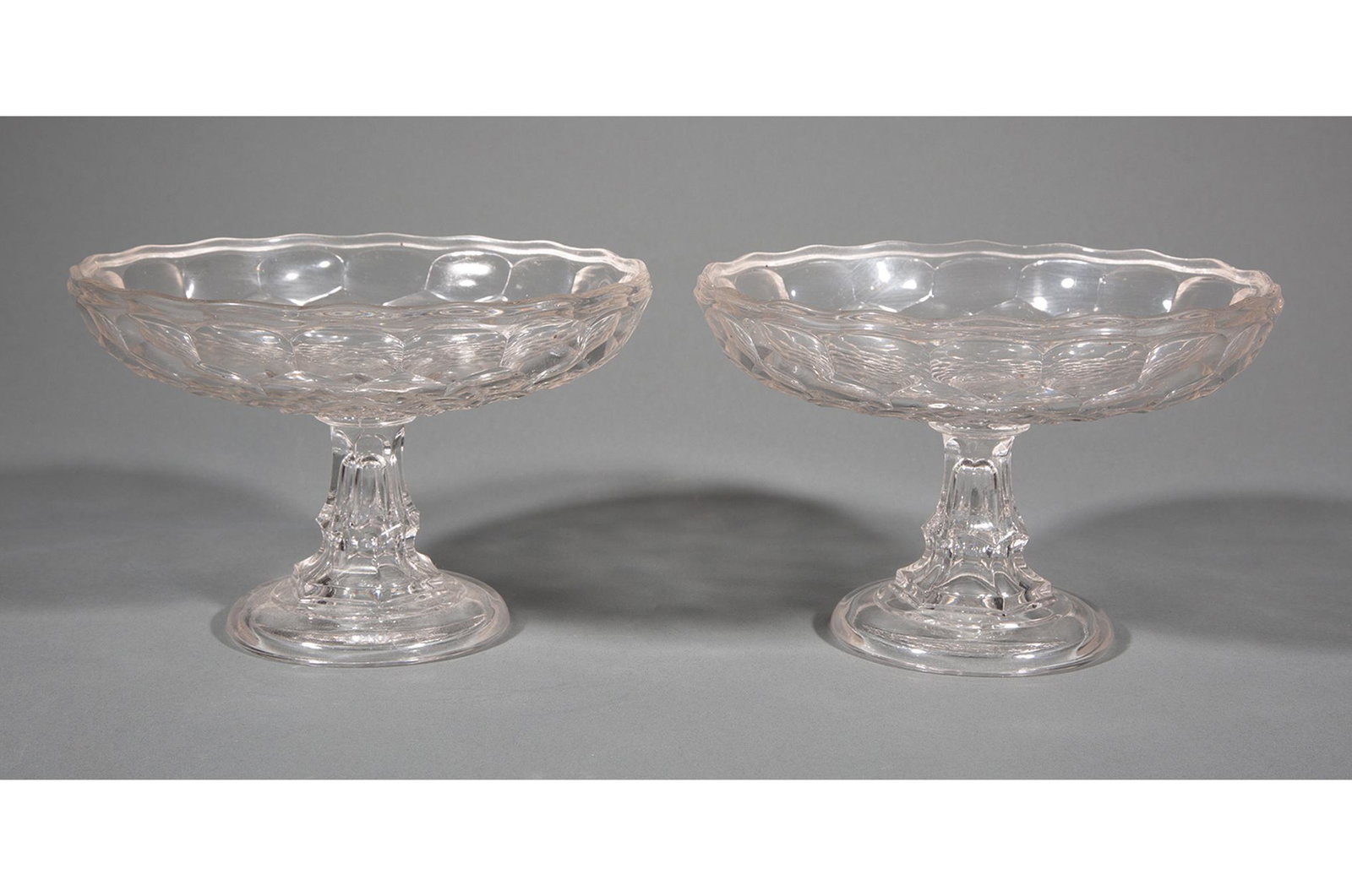 American Honeycomb Pattern Glass Compotes (1 of 1)