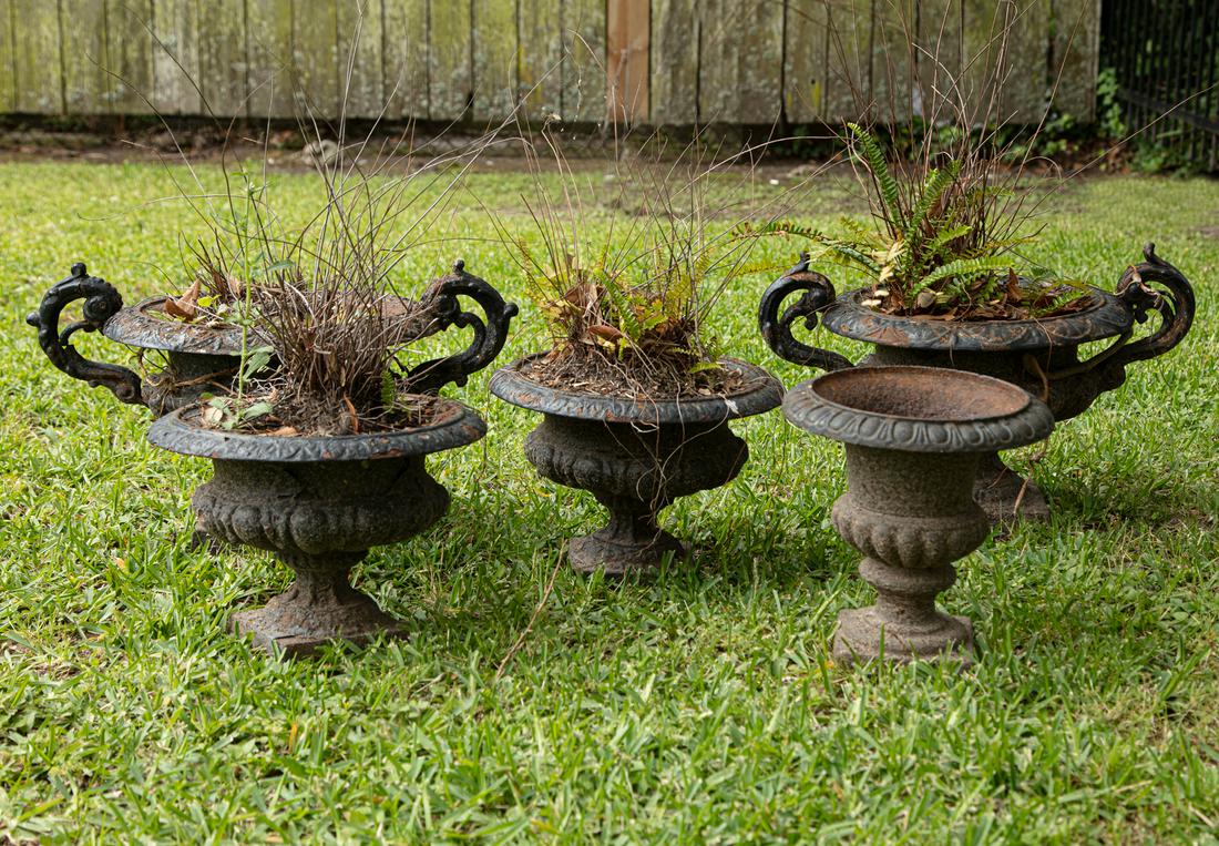 Five Small American Cast Iron Garden Urns (1 of 1)
